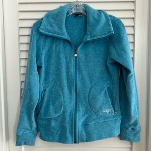 Women’s Orage Funnel Neck Zippered Fleece Jacket. Size Small. EUC. Sky blue.